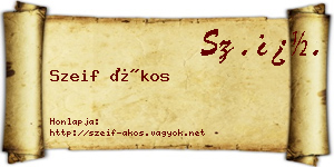 Szeif Ákos névjegykártya