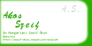 akos szeif business card