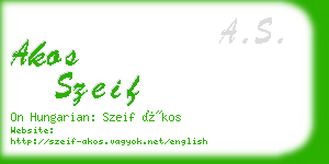 akos szeif business card